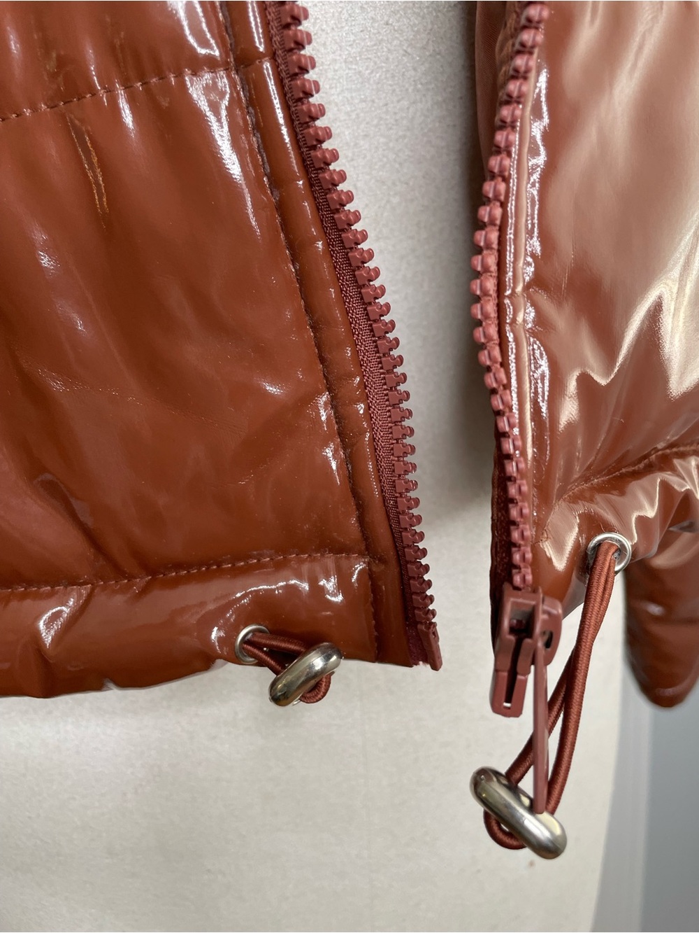 Daisy Shiny Cropped Puffer Jacket - Brown - Picture 4 of 12